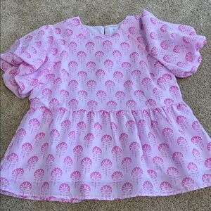 Elegant Pink Floral Blouse